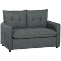 Sofa 2-seat HOMCOM, Modern Living Room sofa cm With Padded Sit, Spring cushions, Fin fabric, Dark Grey