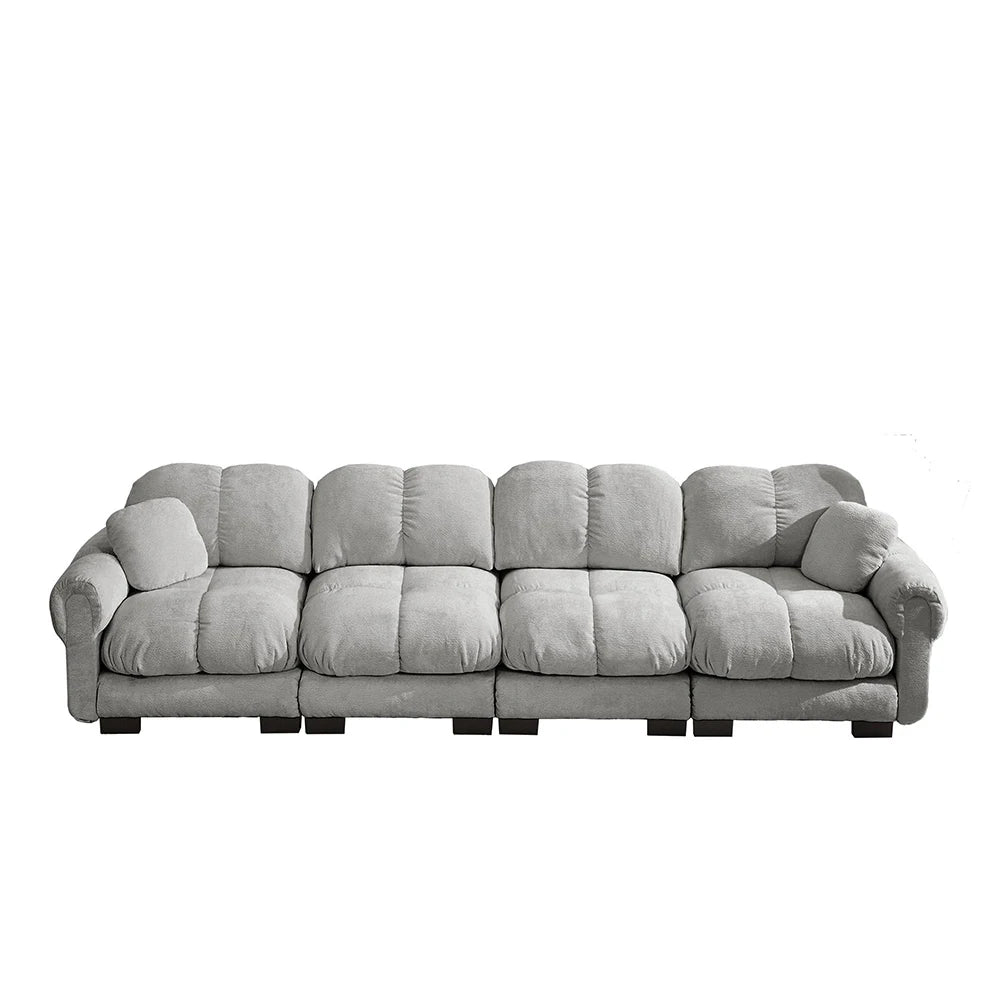 Canapé modulaire 4 places KOMHTOM – Tissu chenille doux & Design matelassé