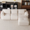 Modular Sofa, L-Shaped Corner Sectional Sofa with Ottoman High-Density Foam Spacious Seating, Living Room Sofa, Corduroy Fabric, Modern Home Furniture for Living Room Apartment Lounge